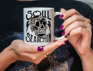 11 oz Skull Coffee mug soul searchin READY TO SHIP