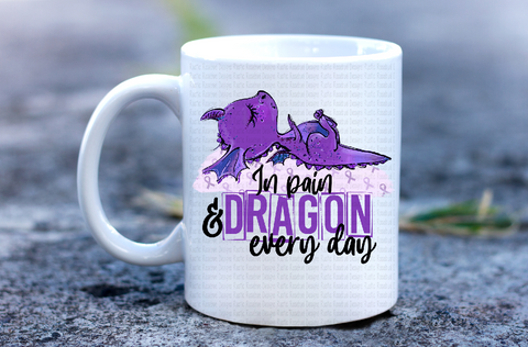 Fibromyalgia awareness Coffee mug In Pain and Dragon every day