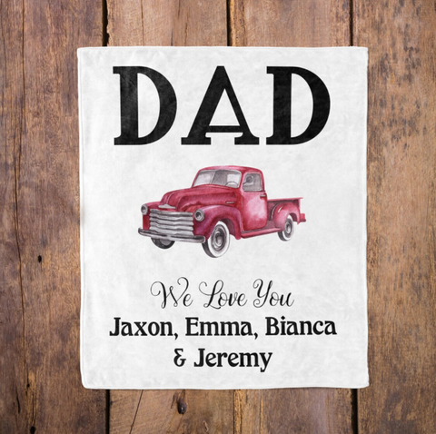 Dad Red Truck Blanket