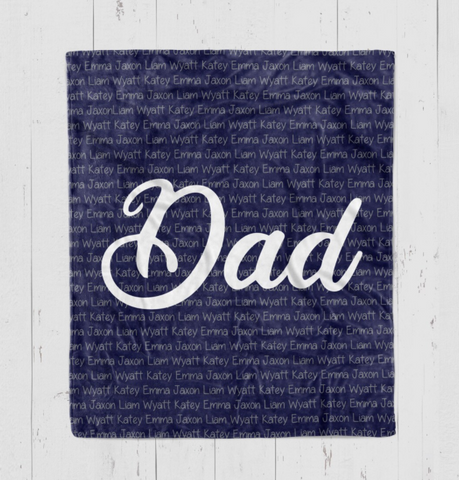 Dad Navy Blue Blanket