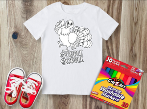 Gobble Gobble Turkey Color-Me Tee Shirt