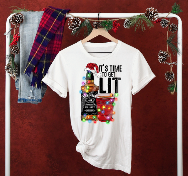 Whiskey it's time to get Lit Christmas Shirt