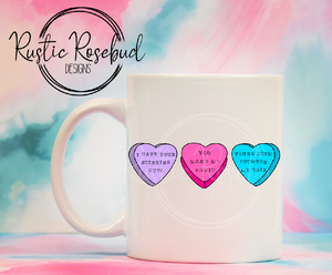 Darla hearts anti valentine mug